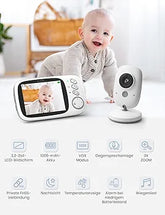GHB Baby Monitor with Camera Baby Monitor 3.2 Inch LCD Night Vision VOX Mode Intercom Function and Lullabies Indoor